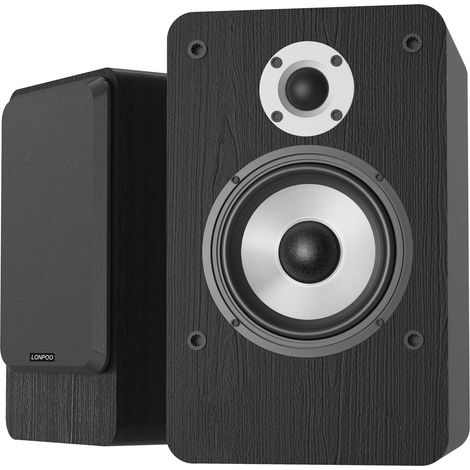 Paire d'enceintes passives en Bois 2 Voies, avec woofer en Aluminium de 10,2 cm et Tweeter en Soie de 2,5 cm, 4-8 ohms, pour TV, PC, Home cinéma et Musique (1/5)