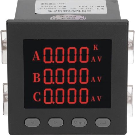 Voltmètre Ampèremètre Triphasé AC220V Testeur Tension Courant Affichage Numérique pour Équipement Machine (1/5)