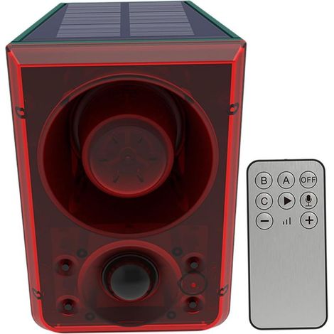 Alarma de ladridos de perro, detector de movimiento solar, generador de ruido con control remoto, resistente al agua, recargable por USB, detector de movimiento para exteriores, alarma con sensor (1/5)