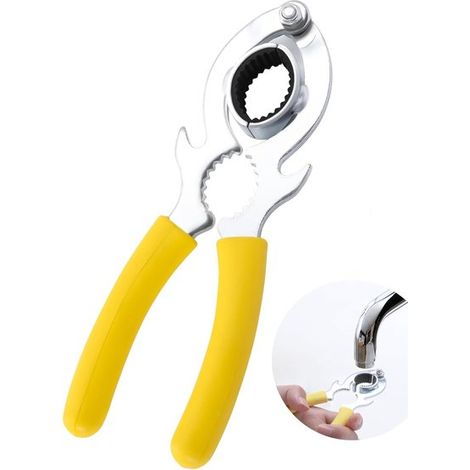 Chiave a tubo singola, chiave per rubinetto, chiave per aeratore, ergonomica, resistente, gialla, 171 x 55 mm, chiave per la rimozione del rubinetto in cucina (1/5)