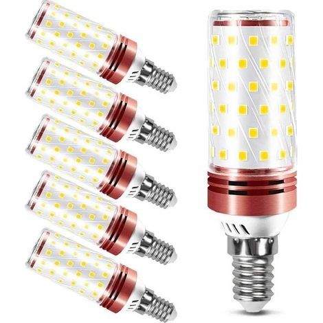 Lot de 3 Ampoule E14 LED 16W Blanc Chaud 3000K 1900LM, (équivalent ampoule incandescentede 120W 150W), Lot de 3 Blanc Froid 6000K,360 Angle, Vis E14, Non Dimmable, Pas de Scintillement, AC 175- (1/5)