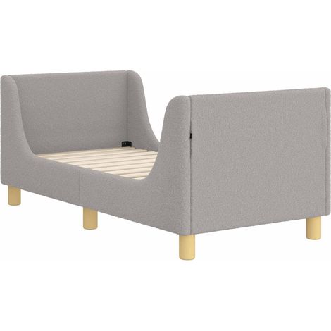 Toddler Bed Frame with Headboard Light Grey 70 x 140 cm Bouclé vidaXL (1/5)