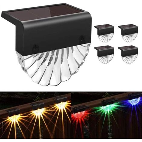 Set of 4 Waterproof Outdoor Solar Lights for Patio Fences, Stairs, Walkway Posts, Porch, Driveway, Yard, Garden Warm White/LED (1/4)