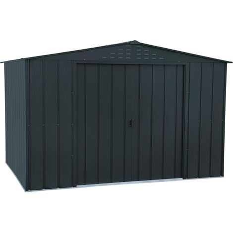 Duramax - caseta cobertizo jardín - COLOSSUS 10x8 - Metal - color gris antracita (1/6)