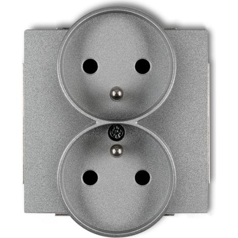 Deco Doppelsteckdose mit/ohne silberfarbenem Metallgehäuse 7DGPR-2zp
