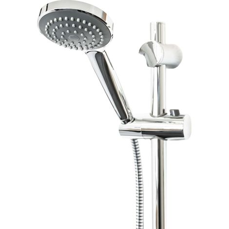 tecuro Brauseset Komfort-100 - mit Handbrause 1-strahlig, Brauseschlauch 150 cm, Wandstange 70 cm (1/5)
