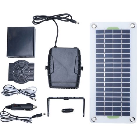 Radiateur soufflant solaire pour voiture de 30 W, chargeur de voiture inclus, convient aux voitures et à une utilisation en extérieur. (1/5)