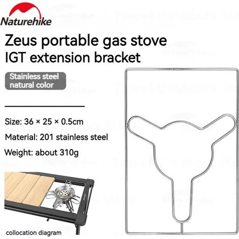 Réchaud à gaz Naturehike, brûleur puissant, réchaud de camping portable à allumage électrique, haute puissance thermique, hauteur réglable, fixation magnétique. (1/5)