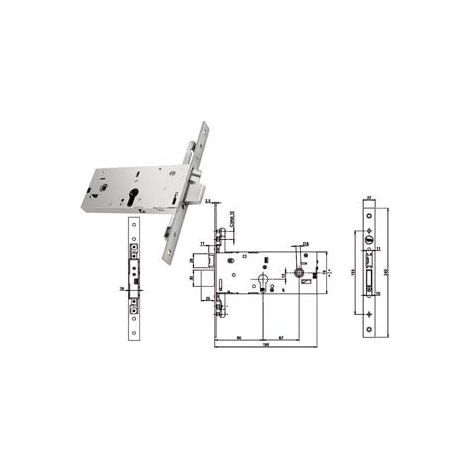 Serratura Metallo Infilare Elettrica Y949 Yale B.Q Inox F.Mm 22 F.Sagom. Trip+Scr H.Mm 78 E.Mm 90 - 1 Pz