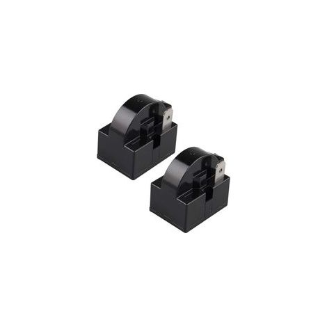 Lot de 2 relais de démarrage PTC 15 Ohm 220 V à une broche PTC pour réfrigérateur congélateur et compresseur Noir（1 pied）