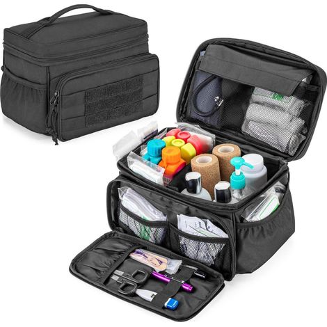 Erste Hilfe Tasche leer, Notfall Trauma Tasche, wasserdicht, schwarz