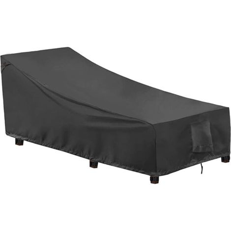 Copertura per sedia a sdraio da giardino in 2 pezzi, tessuto Oxford 400D, antivento, resistente ai raggi UV, con griglie di ventilazione, copertura per sedia a sdraio da giardino (208x76x79/41 cm) (1/4)