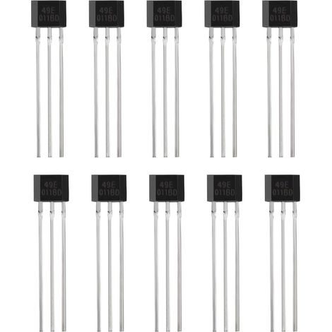 10 x Capteur à effet hall, 3 broches, TO-92, 3V-6.5V, pour moteur véhicule électrique (1/5)
