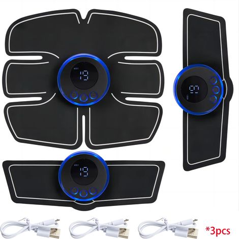 Elektrisches Muskelstimulationsgerät (EMS) für den Bauchbereich, Muskelaufbaugerät, USB-Massagegerät für Bauch und Hüften, zur Gewichtsreduktion und Fitness, für das Heim-Fitnessstudio 02312-AquaForge