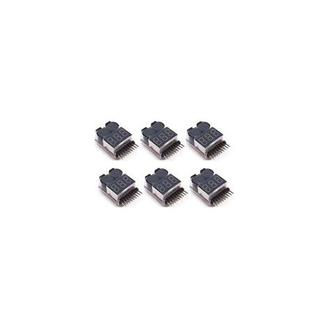 1-8s Lipo Testeur de Batterie Moniteur Sonnerie Basse Tension Alarme Vérificateur de Tension avec Indicateur LED pour Lipo Life LiMn Batterie Li-ION (6PCS) (1/4)
