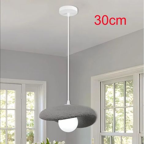Suspension Luminaire Moderne,30cm G9 Lustre Vintage Abat-jour en Ciment Gris Lampe de Plafond Industriel,Lumière chaude (1/5)