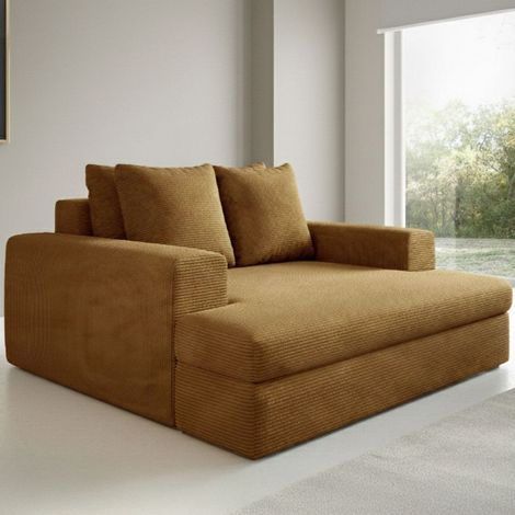 Divano Fisso 2 Posti Comazzo, Cuscini Sfoderabili, Braccioli, Posti a Sedere 2, 162x167x86h cm Giallo Ocra (1/5)