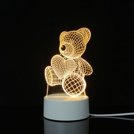 Veilleuse Led - Acrylique - Commande Tactile - Alimentation Usb - Hauteur 17,5 Cm - Pour Chambre Salon Maison - 1 Pièce (1/5)