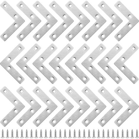 Flat L-Shaped Angle Brackets for Furniture Cabinets Tables and Wooden Chairs (1/5)
