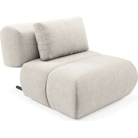 TINA - Fauteuil en tissu chiné - Beige