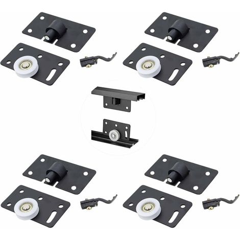 Lot de 4 rouleaux de porte de garde-robe en nylon, porte coulissante pour armoire à roulettes (1/5)