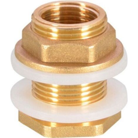 4 Stück G1/2 Messing Wassertank Wasserschlauch Anschluss Adapter Wasserhahn Regenfassbuchse Messingtankbuchse für Wasserhahn Regenfass Wassertank (1/4)