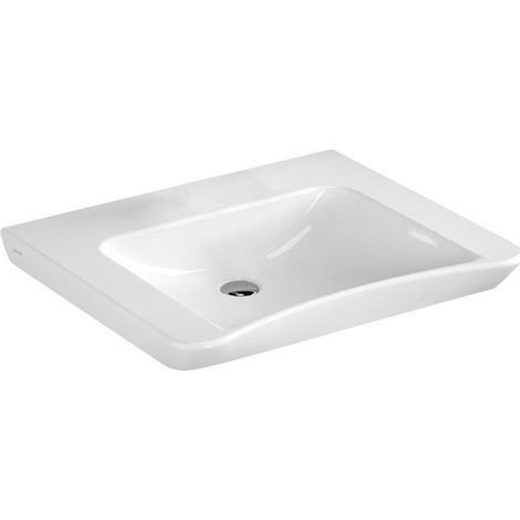 Lavabo S20 650 x 560/520 mm sin orificio para grifería, sin orificio rebosadero blanco VITRA