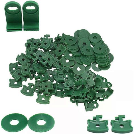 Clips d'extension pour serre, lot de 50, pour fixer l'isolation, le film à bulles et les filets d'ombrage, en plastique non toxique (1/4)