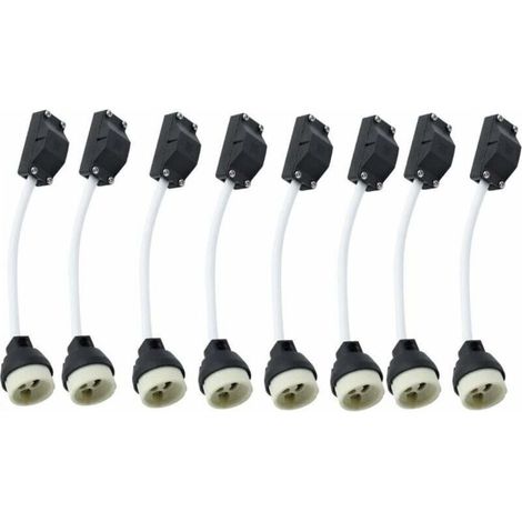 Douilles céramique GU10 (8 pièces) avec câble isolé 2 A / 250 V – Adaptateur de base pour lampe GU10 (1/5)