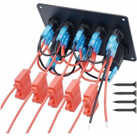 Interrupteur À Bascule - Double Port USB - Chargeur 12 V - Voltmètre LED - Pour Voiture Bateau Camion Camping-Car - Lot De 5 (1/4)