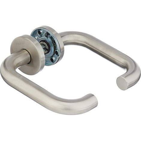 Poignées de porte en acier inoxydable 304, lot de 2 poignées de verrou pour porte coupe-feu, paire de poignées de porte modernes. (1/5)