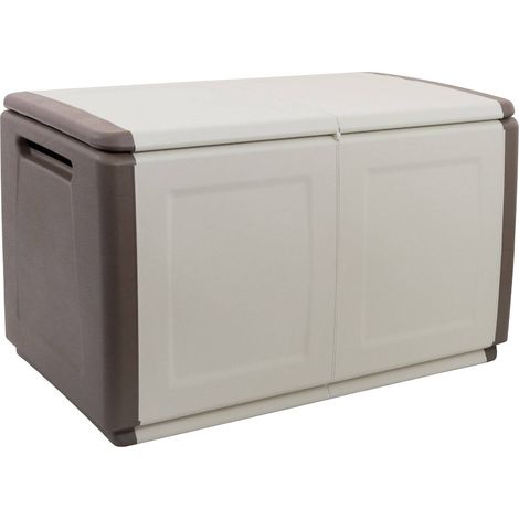 Dmora Baule contenitore multiuso polipropilene, Box portatutto, 100% Made in Italy, cm 96x53h57, colore Grigio chiaro, con imballo rinforzato