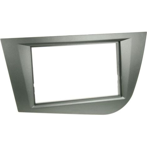 Facade autoradio FA188C compatible avec Seat Leon 05-09 - Argent Fonce