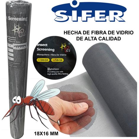 sifer malla tela mosquitera fibra vidrio 80 cm x30 m-rollo 18x16