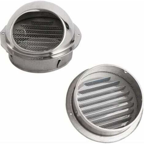 1 Pcs Grille de Ventilation d'Aération 100mm -Hotte d'air Murale Bouche aération en Acier Inoxydable Avec Maille Anti Insectes pour hotte aspirante unité climatisation contre Les Intempéries