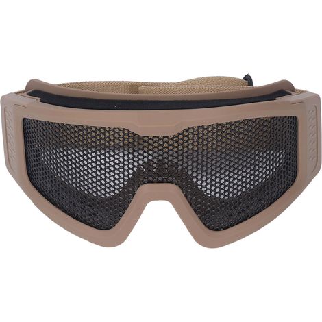 Lunettes de sécurité respirantes antichoc en maille métallique motif camouflage anti-sable vent militaire jeu extérieur fan kaki (1/5)