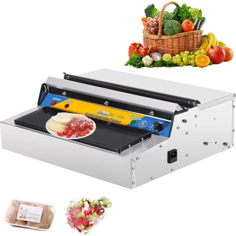 Machine d'étanchéité et de découpe de film alimentaire électrique scellant pour viande/légumes/fruits en acier inoxydable (1/5)