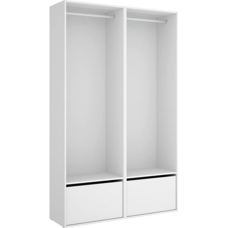 Dmora - Gran Armario Brealone, Muebles de dormitorio, Vestidor, Armario de ropa, 120x45 h205 cm, Blanco y Roble