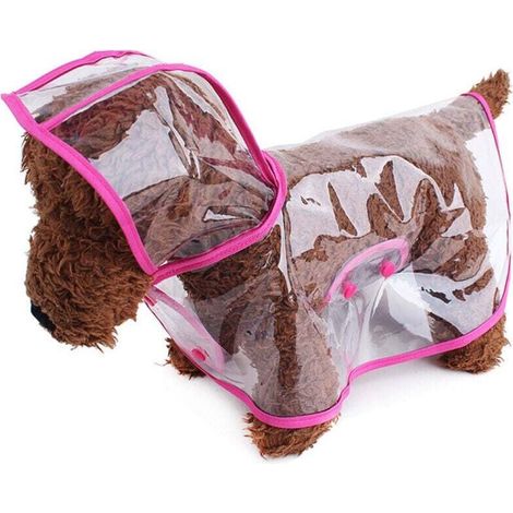Veste de Pluie pour Chien, Manteau Imperméable avec Capuche, Réglable pour Chiens de Petite, Moyenne et Grande Taille( M rose )
