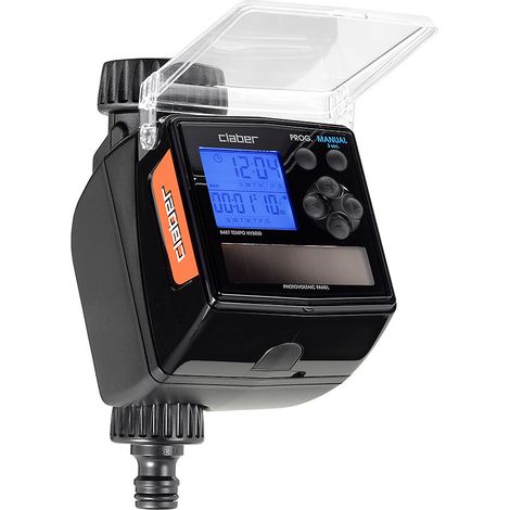 Claber Tempo Hybrid, programmateur arrosage automatique à une voie avec panneau photovoltaïque (1/4)
