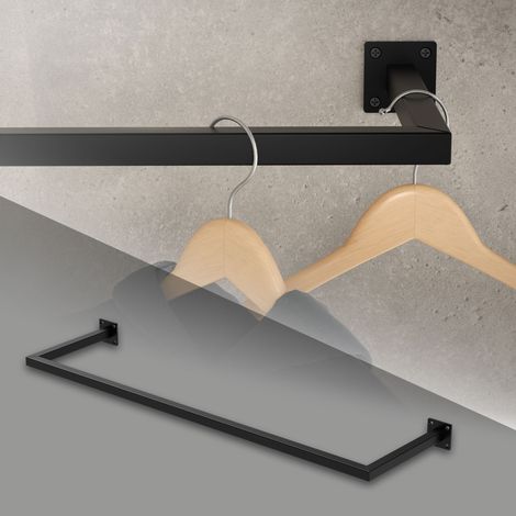 ML-Design Appendiabiti Porta Asciugamani con Attacco a Parete 110 x 30 cm in Acciaio Nero per Bagno Cucina Soggiorno Balcone Camera da Letto Porta Salviette da Muro Salvaspazio Peso Supportato 50 kg (1/5)