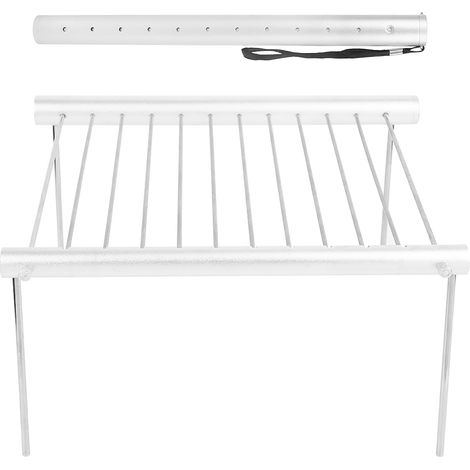 Barbecue à charbon de bois en acier inoxydable, pliable et portable, idéal pour le camping et les pique-niques en plein air. (1/5)