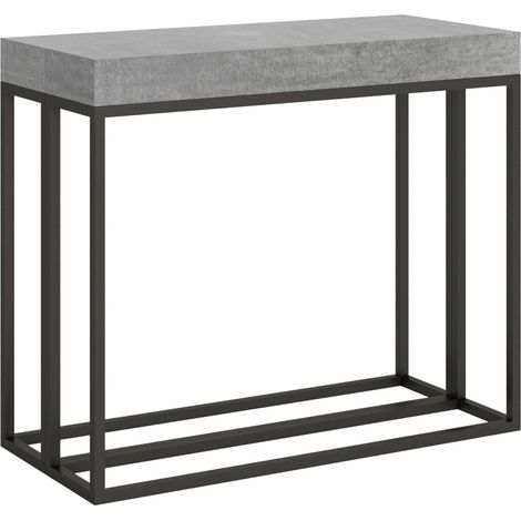 Consolle allungabile 90x40/196 cm Epoca Small Premium Cemento telaio Antracite (1/4)