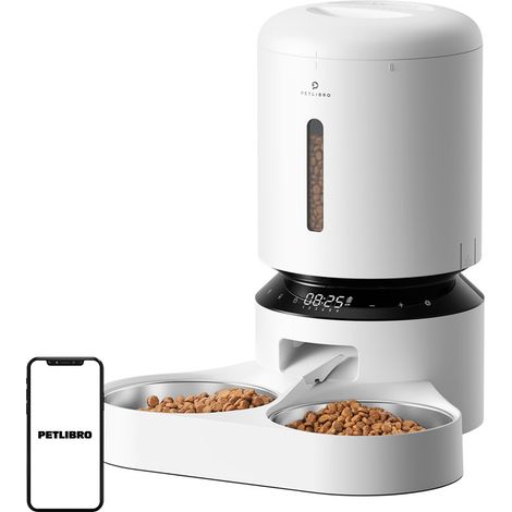 Petlibro Granary Dispenser per alimenti a doppia ciotola da 5 litri (bianco) (1/4)