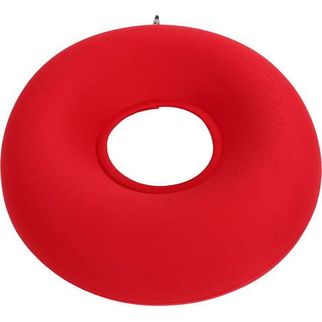 Coussin gonflable en forme de beignet prévient les escarres. Coussin rond et épais pour patients et personnes âgées. Rouge. (1/5)