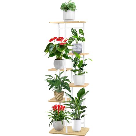 Soporte para plantas, diseño de 6 niveles, estante interior que ahorra espacio, 6 niveles (1/2)