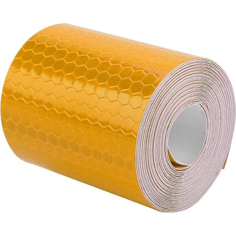 Hochwertiges, 1 Meter langes, selbstklebendes und zuschneidbares, wetterbeständiges Reflexband zur Sicherheitsmarkierung (gelb).