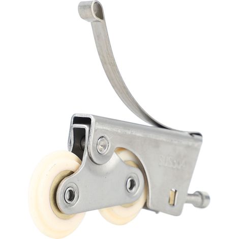 Lot de 2 poulies de penderie coulissantes en acier inoxydable, à âme en cuivre étanche, pour placard, armoire, meubles de salle de bain, forme convexe. (1/5)