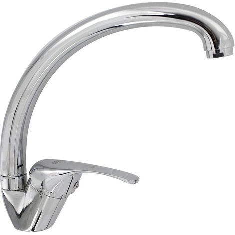 Cleafe - Rubinetto Cucina Lavello Monoforo Miscelatore Orientabile Cromato Satinato 79827 - (1/5)