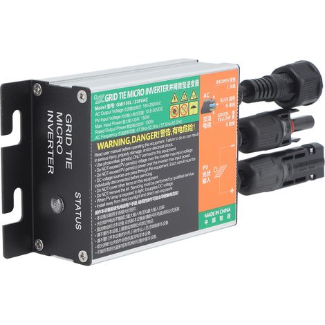 Micro-onduleur 150 W, étanche, en alliage d'aluminium, raccordé au réseau, micro-onduleur à onde sinusoïdale pure pour usage domestique (1/5)
